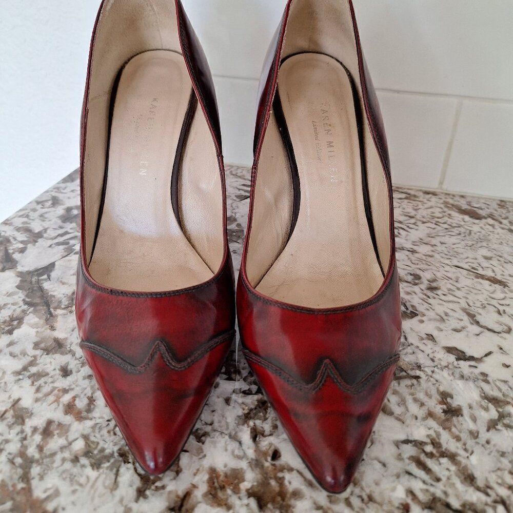 Karen Millen Pums red Leather Heels size 38